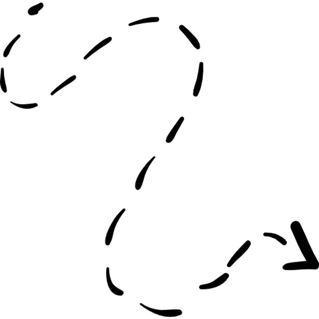 Curved arrow pointing down