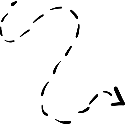Curved arrow pointing down