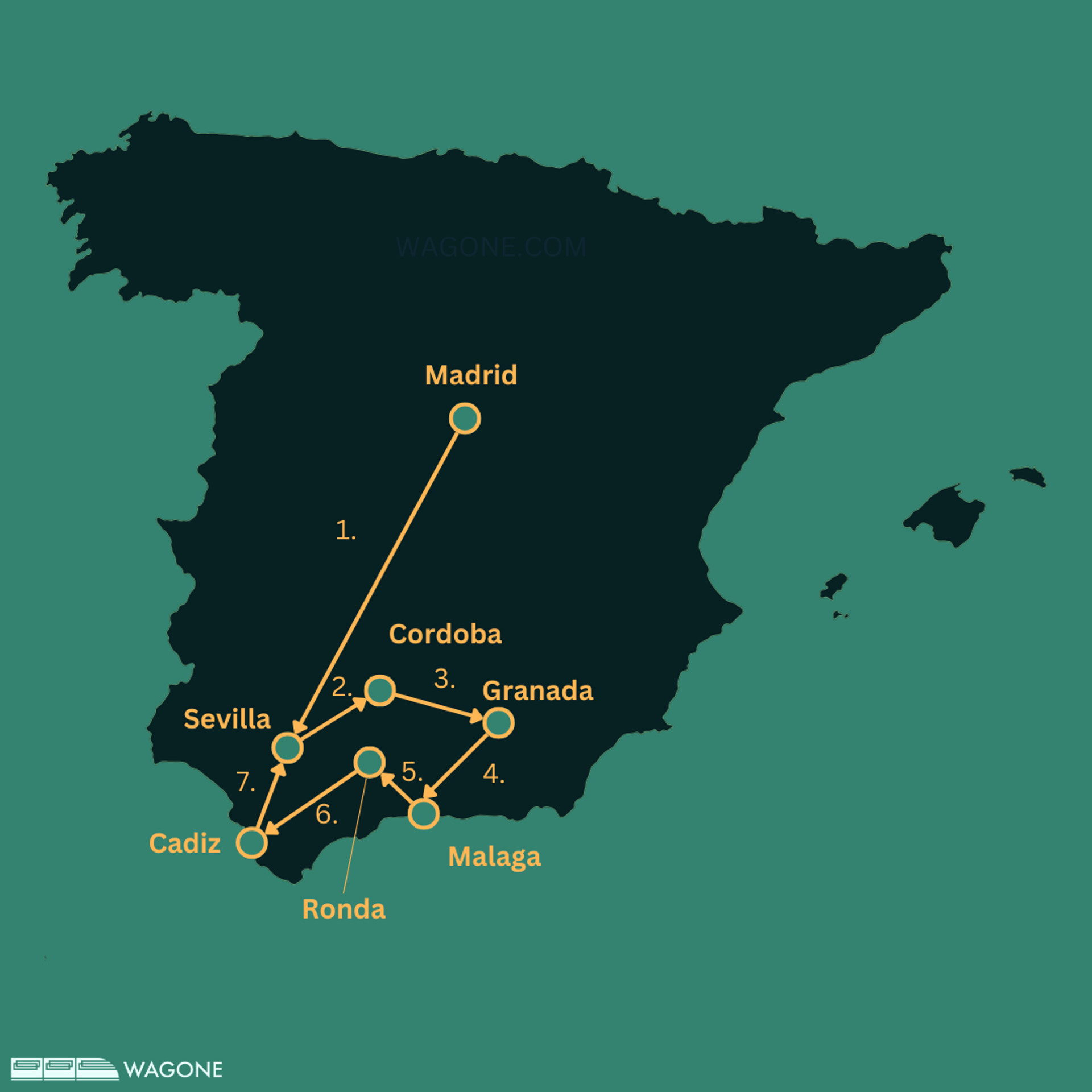 Itinéraire en train de 1 à 2 semaines en Andalousie